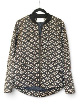 Munthe Geometric Print Bomber Jacket | Size 36